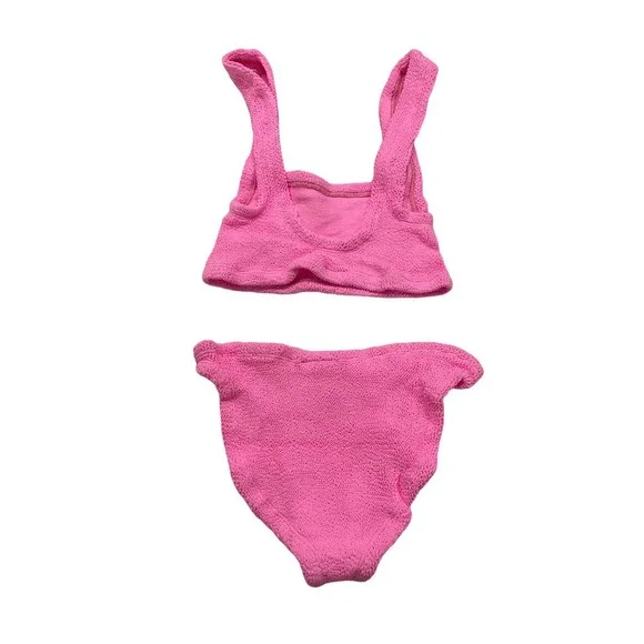 Hunza G Xandra Bikini Square Neck Two Piece Set Bubblegum Pink - Picture 4 of 5
